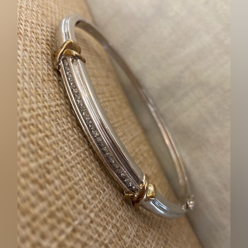 Diamonds 1/5ctw Sterling Silver 925 Spring‎ Hinged Bracelet Safety Clasp X - Picture 14 of 14